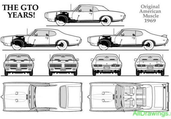 Pontiac GTO (1969) (Pontiac TRP (1969)) - drawings (drawings) of the car